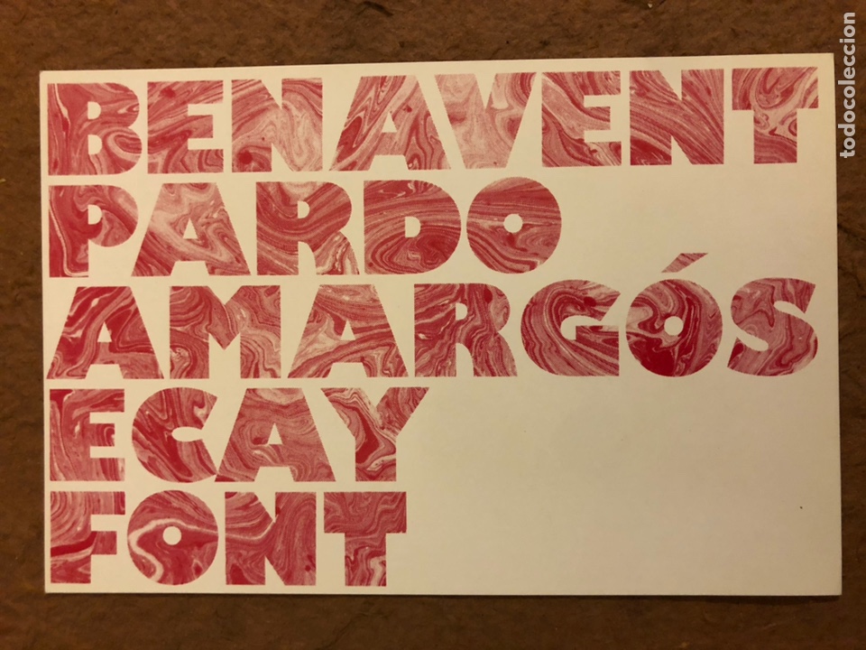 Postkarten: BENAVENT, PARDO, AMARG&Oacute;S, ECAY Y FONT. POSTAL INVITACI&Oacute;N ART&Iacute;CULO 26.- EN 1987.
