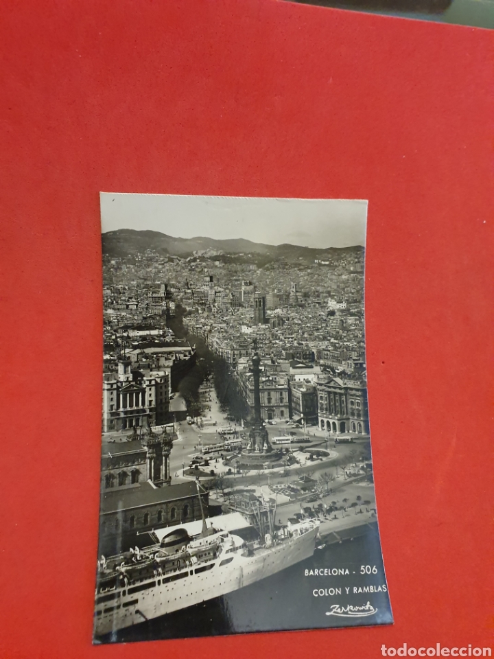 Postales: Barcelona.Colon y Ramblas.Circulada. - Foto 1