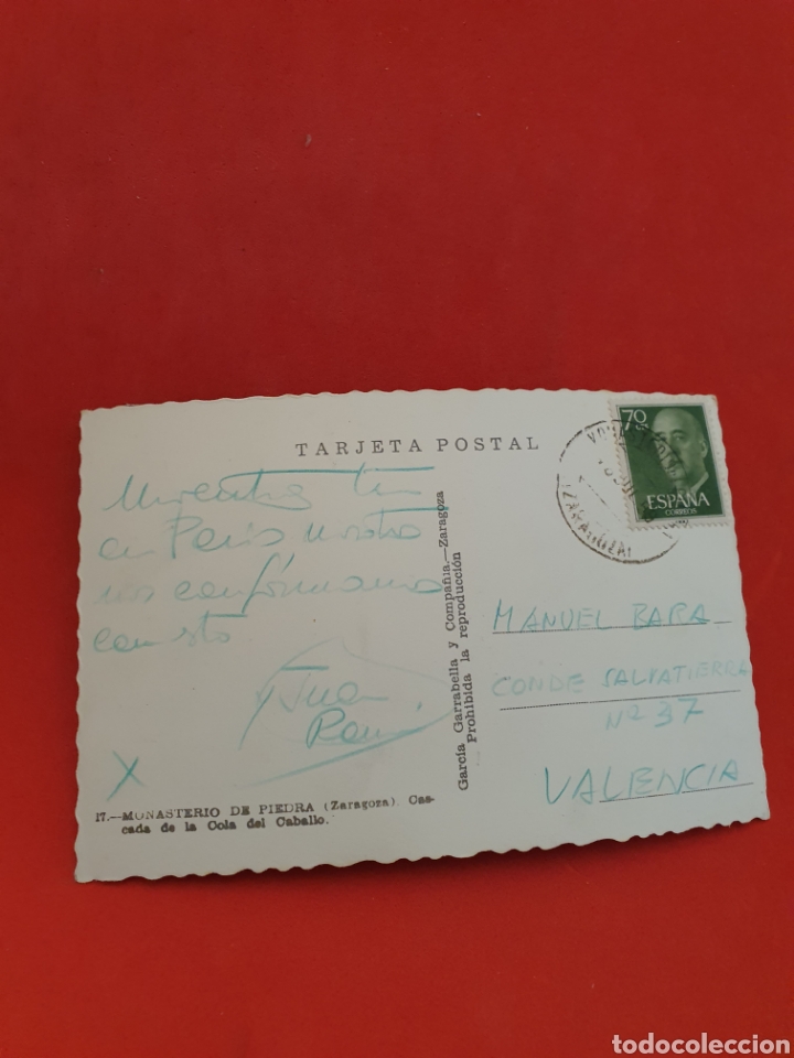 Postales: Monasterio de Piedra.Zaragoza.Circulada. - Foto 2