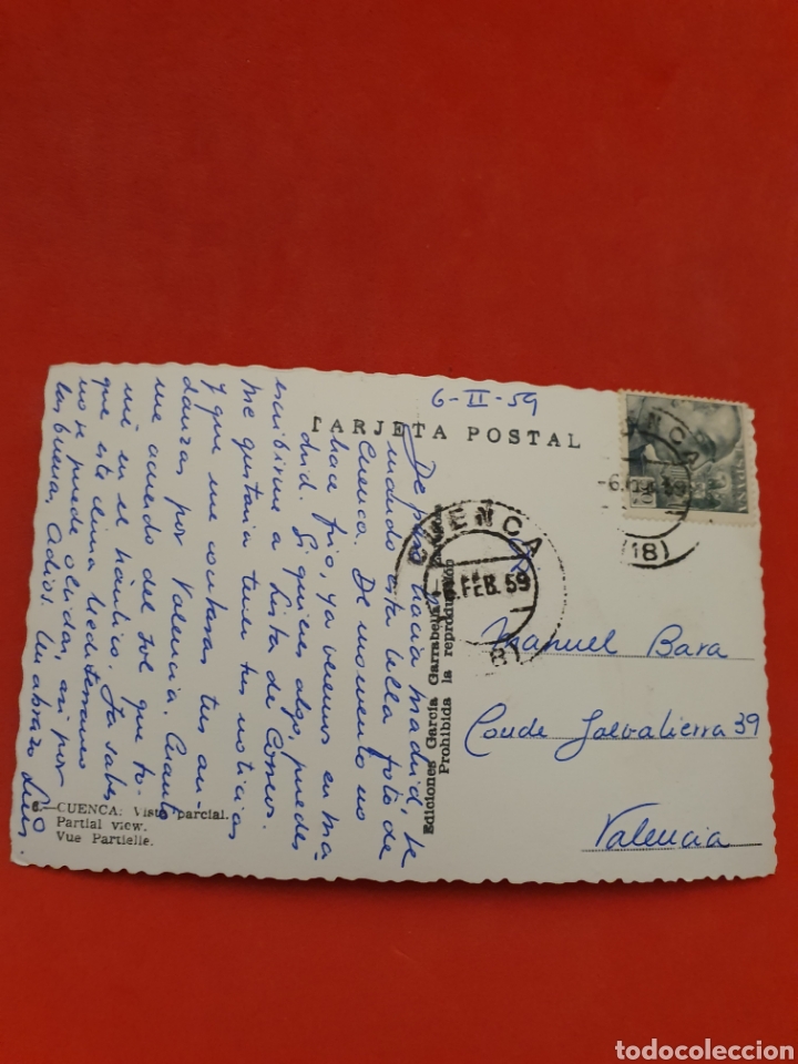 Postales: Cuenca.Vista Parcial.Circuada.1959. - Foto 2