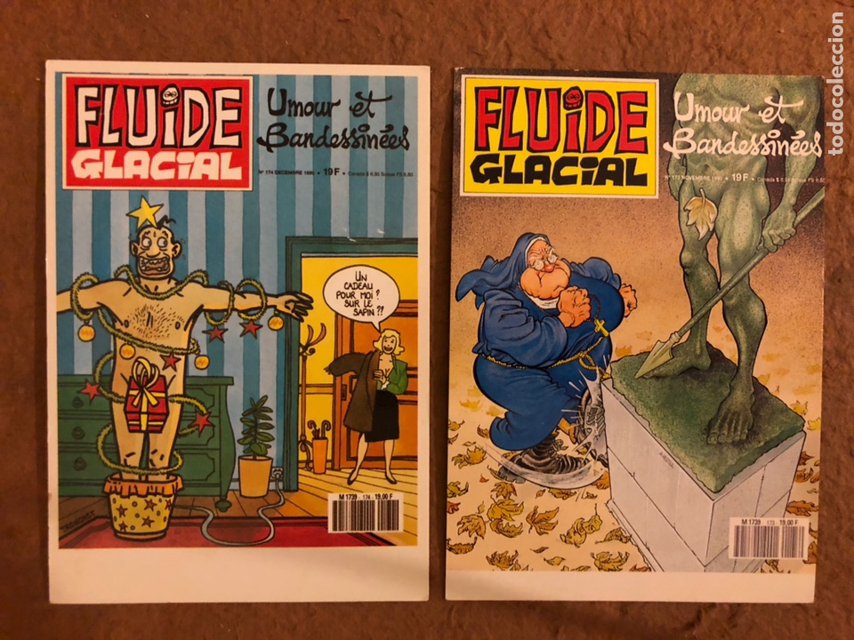 Cartes Postales: FLUIDE GLACIAL. 2 POSTALES SIN CIRCULAR DEL C&Oacute;MIC FRANC&Eacute;S (1990).