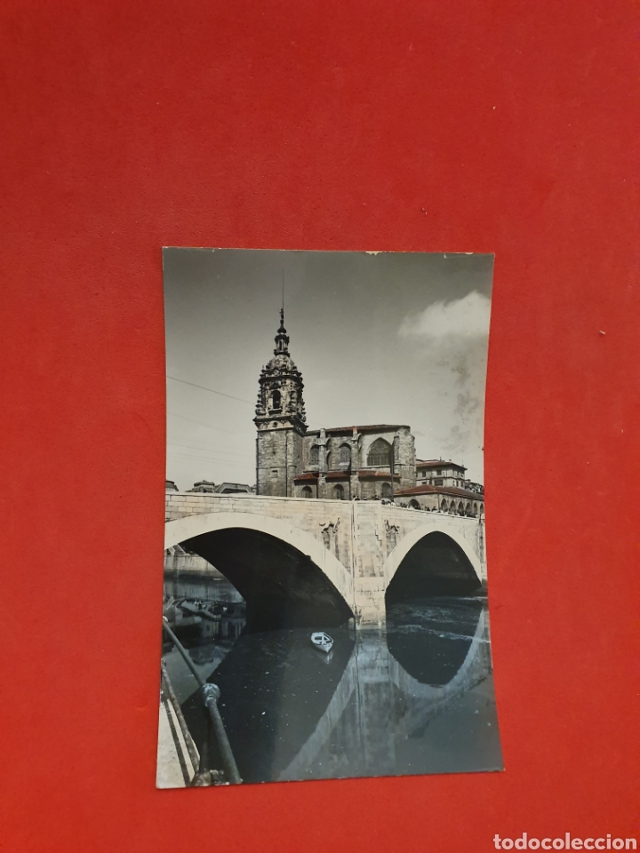 Postales: Bilbao.Iglesia y Puente.Circulada.1955. - Foto 1