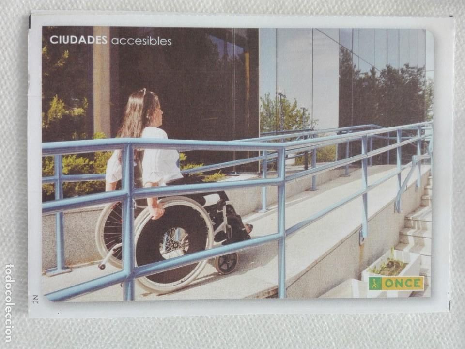 Postales: 741  POSTAL NUEVA (PAPEL) 2016 - ONCE 0407/100716 - CIEGOS - CIUDADES ACCESIBLES - SILLA RUEDAS MUJE
