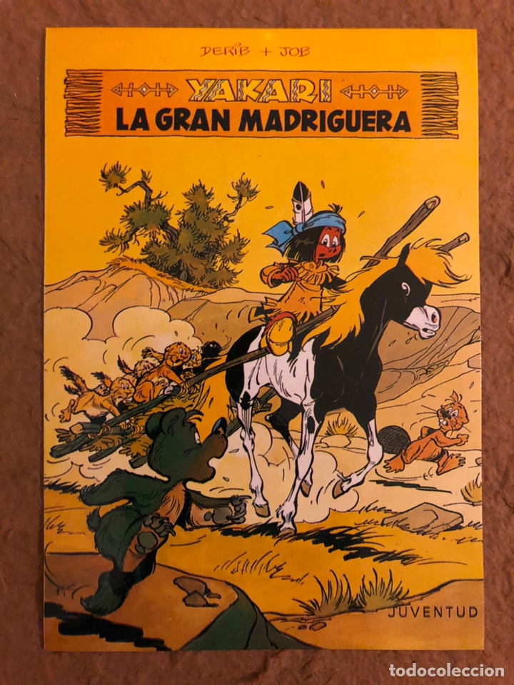 Postales: YAKARI &ldquo;LA GRAN MADRIGUERA&rdquo;. TARJETA PROMOCIONAL EDITORIAL JUVENTUD 1988.