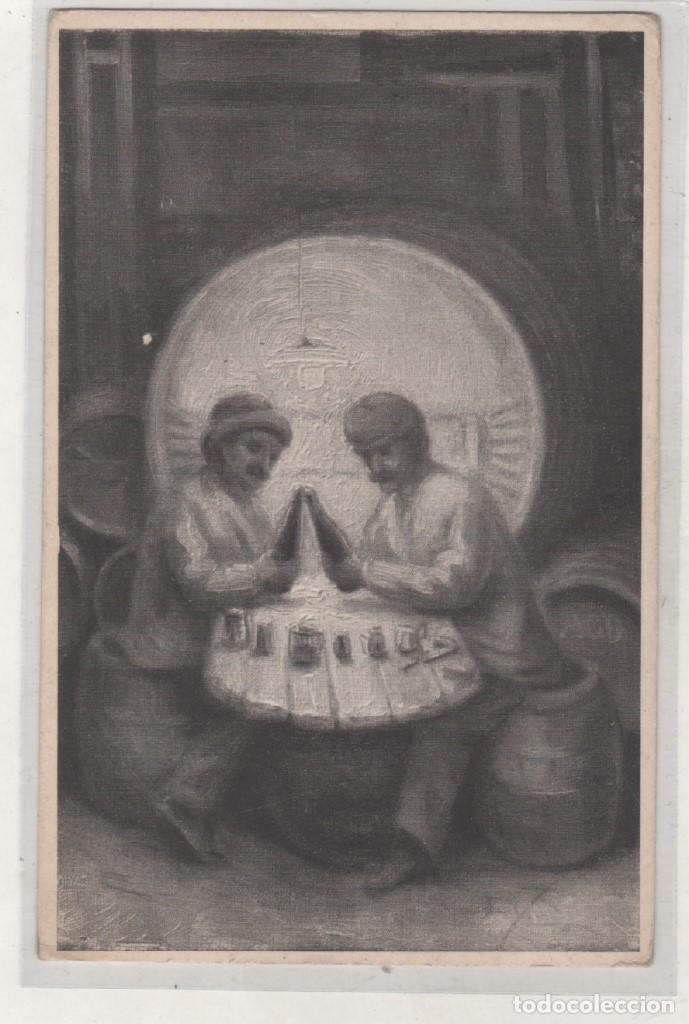 Postales: Fotografia formato tarjeta postal trampantojo Calvera o se&ntilde;ores juntando las manos. Sin circular.