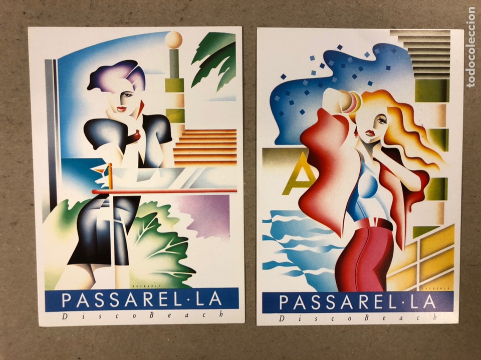 Cartes Postales: PASSAREL-LA DISCO BEACH (EMPUDIA BRAVA). 2 POSTALES SIN CIRCULAR PUBLICITARIAS. A&Ntilde;OS 80