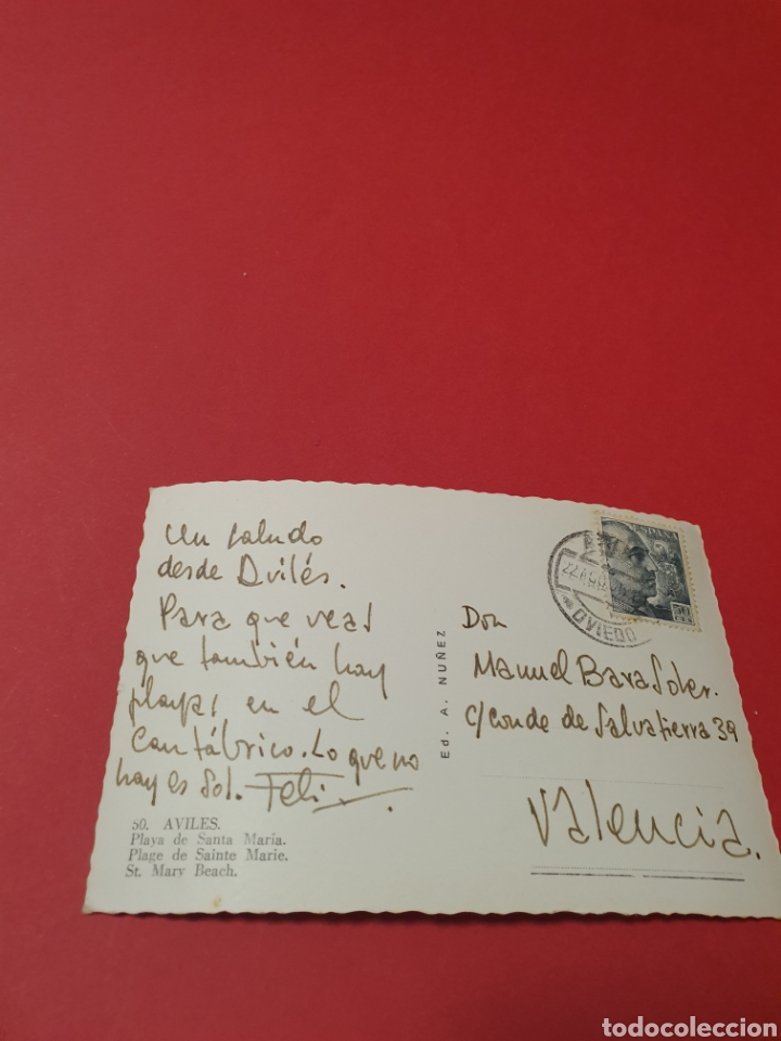 Postales: Avil&eacute;s.Playa de Santa Mar&iacute;a.Circulada. - Foto 2