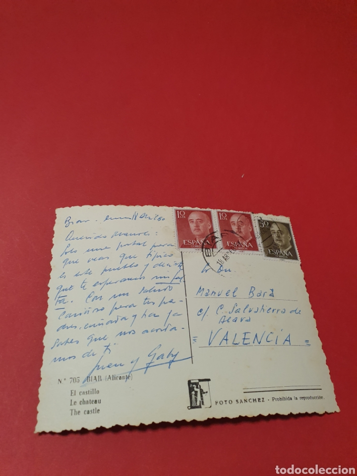 Postales: Biar.Alicante.El Castillo.Circulada. - Foto 2