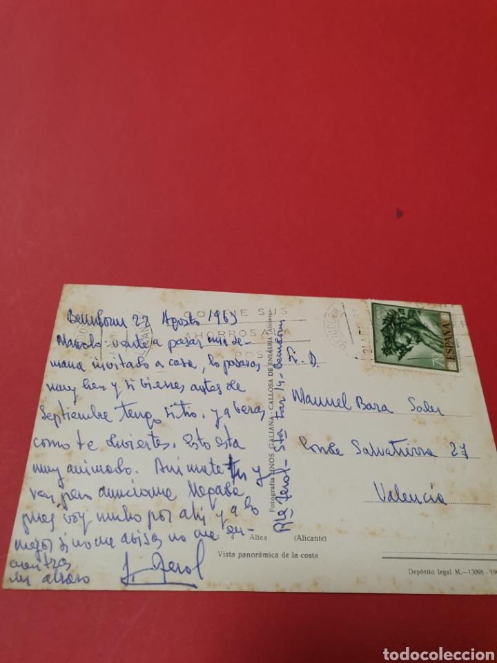Postales: Altea Alicante. Circulada1965. - Foto 2