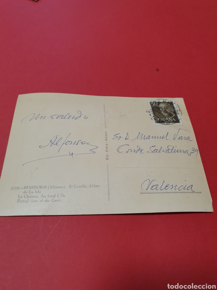 Postales: Benidorm.El Castilo al Fondo de la Isla.Circulada. - Foto 2