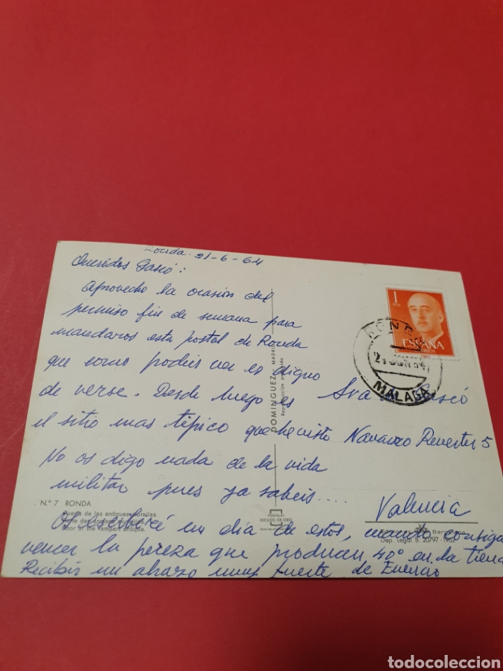 Postales: Ronda.Circulada.1964. - Foto 2