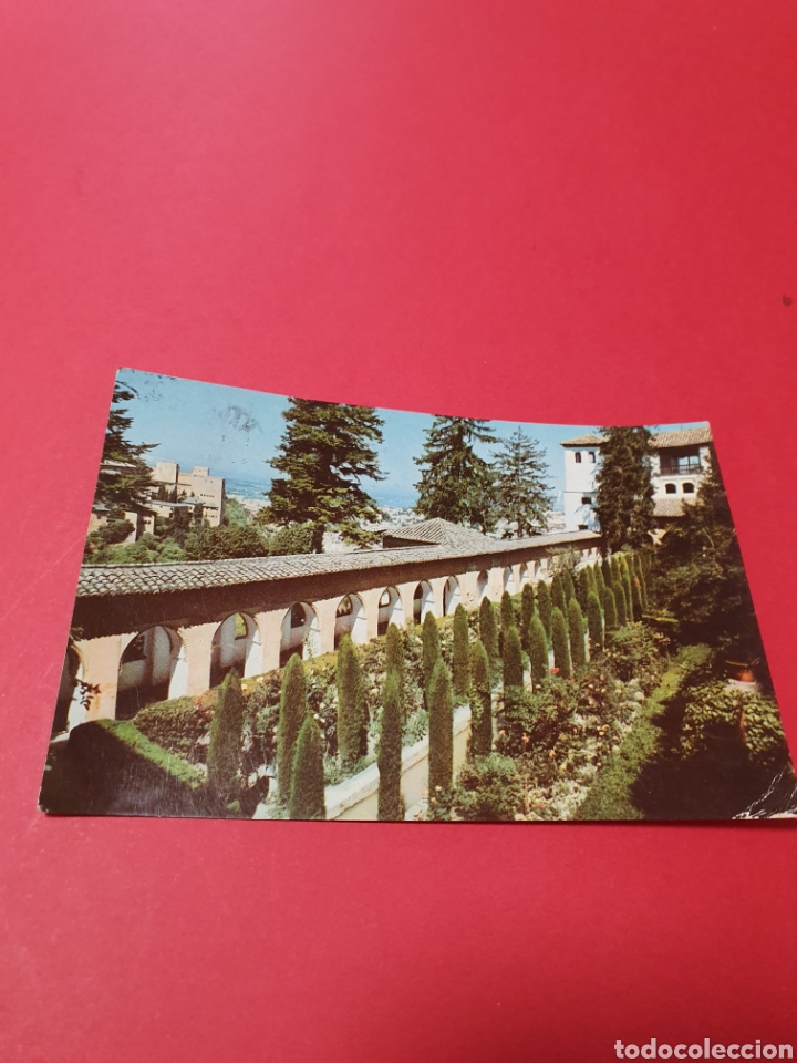 Postales: Granada.Generaife.Patio de la Acequia.Circulada.1917. - Foto 1