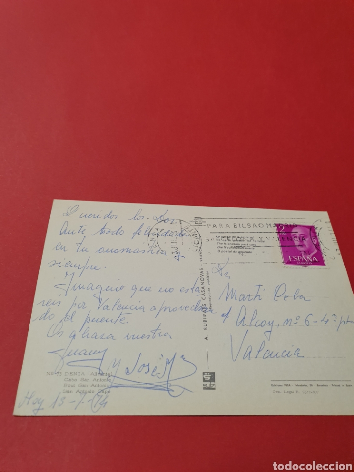 Postales: Denia.Cabo San Antonio.Circulada.1974. - Foto 2