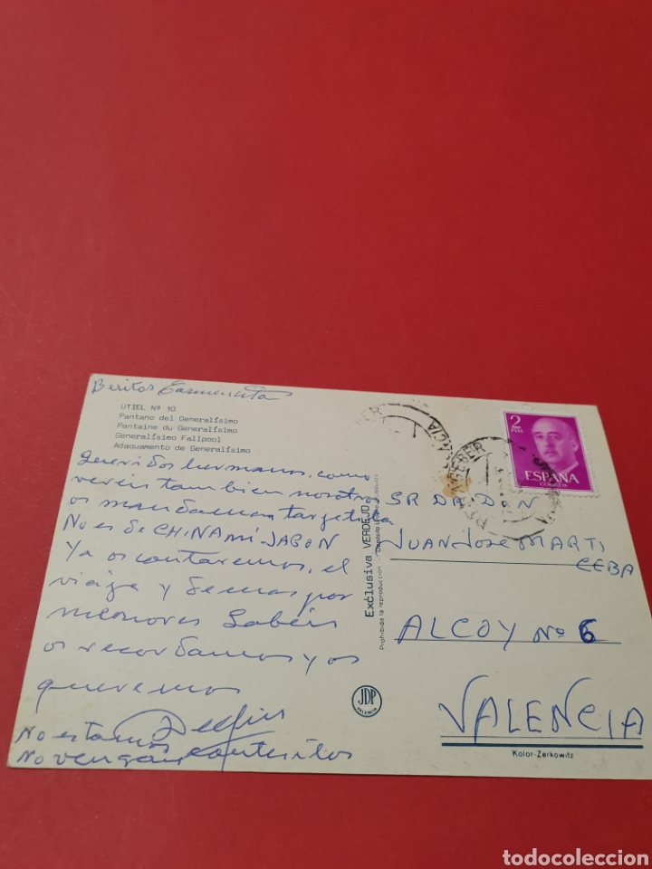 Postales: Utiel.Pantano del Generalisimo.Circulada. - Foto 2
