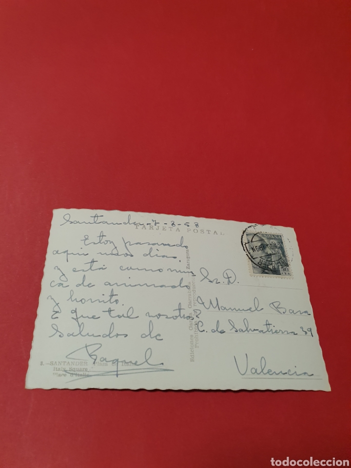 Postales: Santander..1958.Circulada. - Foto 2