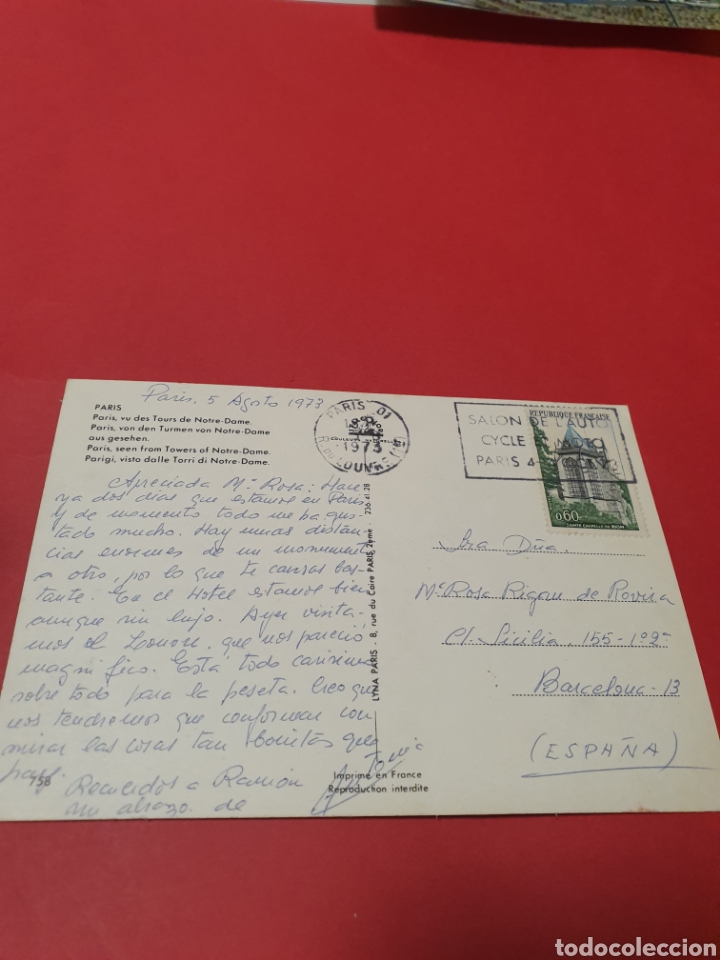Postales: Paris.Notre Dame.1973.circulada. - Foto 2