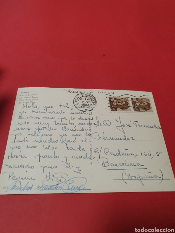 Postales: Roma.Plaza de SAN Pedro.1964. - Foto 2