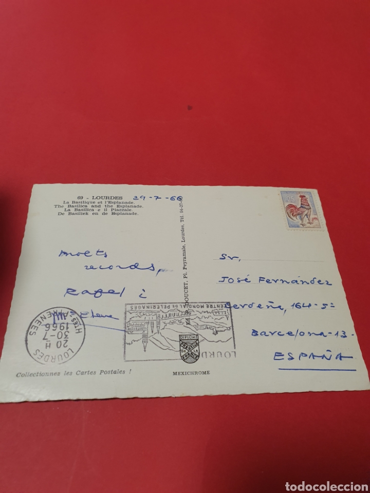 Postales: Lourdes.La Basilica.1966.Circulada. - Foto 2