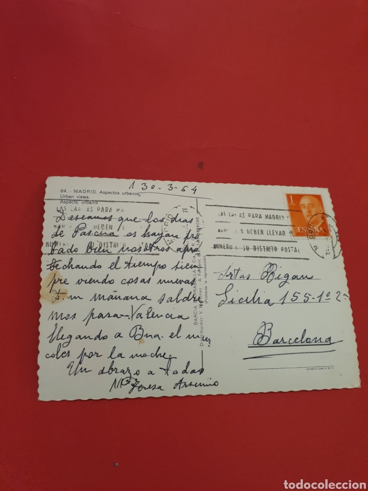 Postales: Madrid.Aspectos Urbanos.Circulada.1964. - Foto 2