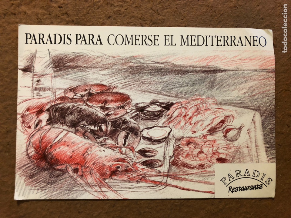 Postkarten: RESTAURANT PARADIS MAR (CASTELLDEFELS). POSTAL PUBLICITARIA CIRCULADA EN 1989.