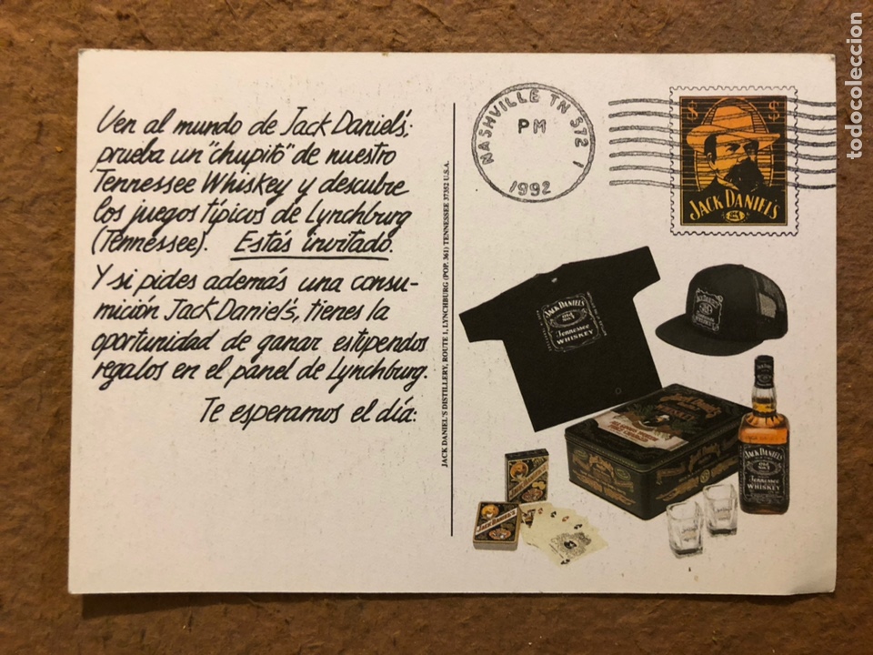 Postales: JACK DANIEL&rsquo;S. POSTAL SIN CIRCULAR PUBLICITARIA DE 1992. - Foto 2