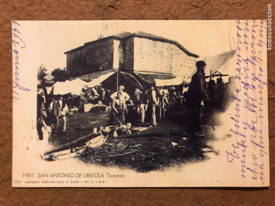Postkarten: 1901. SAN ANTONIO DE URKIOLA, TXOSNAS. POSTAL COLECCI&Oacute;N SELLOS BBK - EL MUNDO DEL PA&Iacute;S VASCO