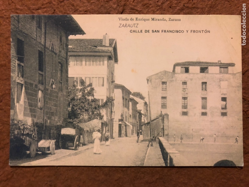 Cartes Postales: ZARAUTZ, CALLE DE SAN FRANCISCO Y FRONT&Oacute;N. POSTAL COLECCI&Oacute;N SELLOS BBK - EL MUNDO