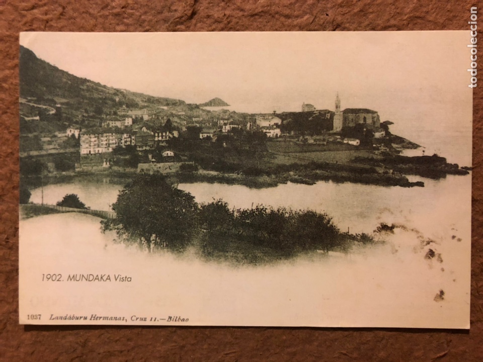 Cartes Postales: 1902. MUNDAKA, VISTA. POSTAL COLECCI&Oacute;N SELLOS BBK - EL MUNDO DEL PA&Iacute;S VASCO - VIA DIGITAL.