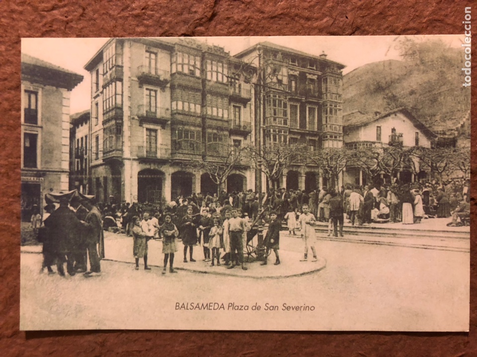 Postkarten: BALMASEDA, PLAZA DE SAN SEVERINO. POSTAL COLECCI&Oacute;N SELLOS BBK - EL MUNDO DEL PA&Iacute;S VASCO