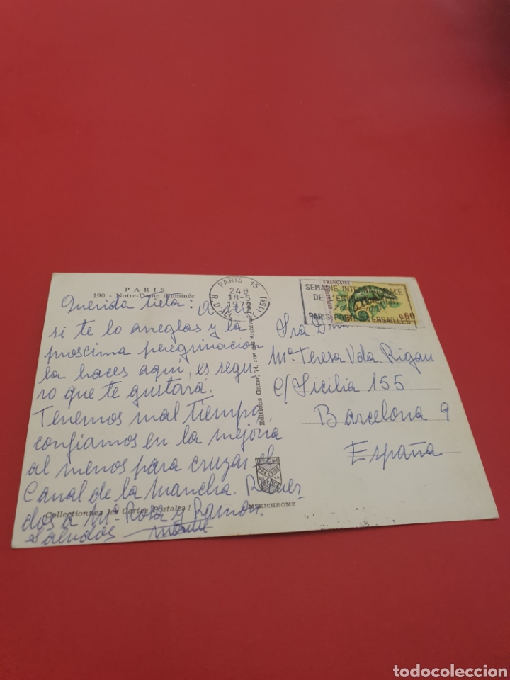 Postales: Paris.Notre Dame.Circulada.1972. - Foto 2