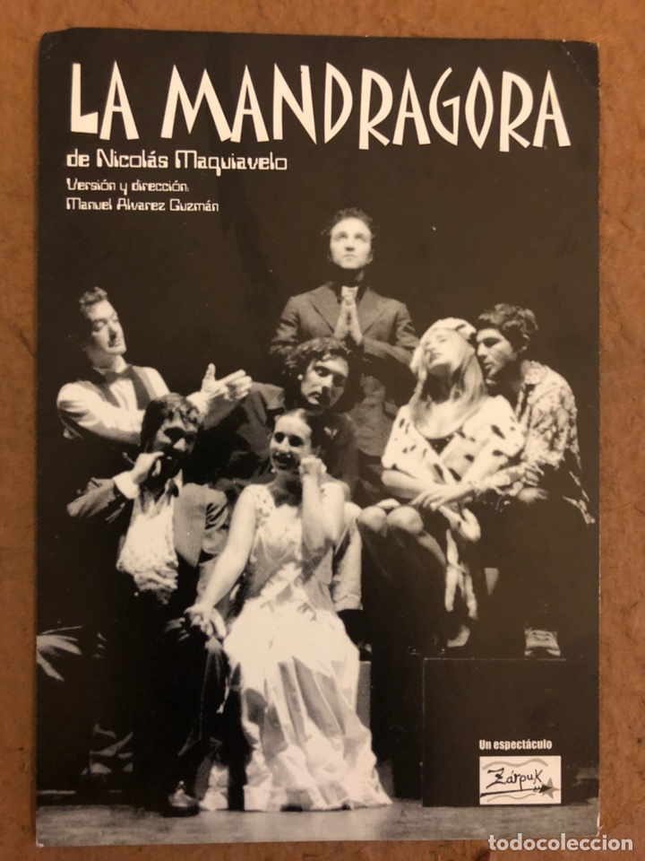 Postkarten: LA MANDRAGORA COMPA&Ntilde;&Iacute;A DE TEATRO ZARPUK. TARJETA PROMOCIONAL.
