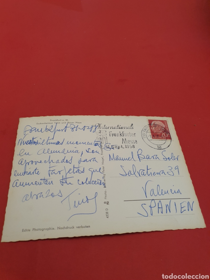 Postales: Frankfurt.Circulada.1958. - Foto 2