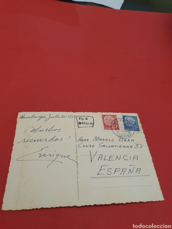 Postales: Hamburgo.Circulada.1955. - Foto 2