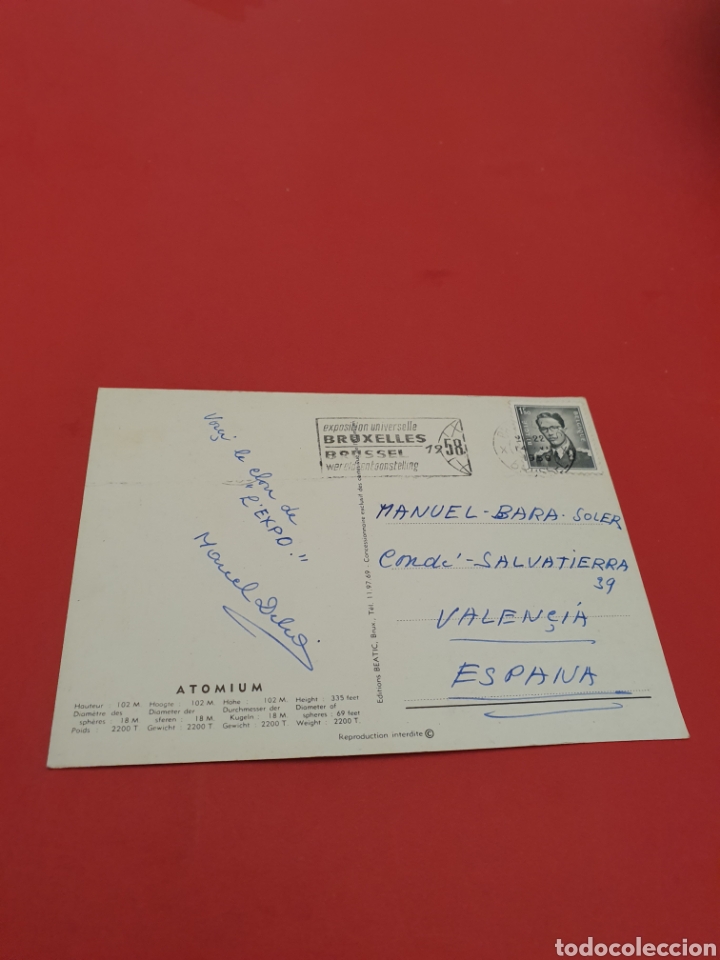 Postales: Bruselas.Atomium.Circulada. - Foto 2