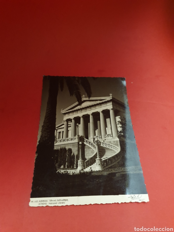 Postales: Atenas.Biblioteca Nacional.Circulada. - Foto 1