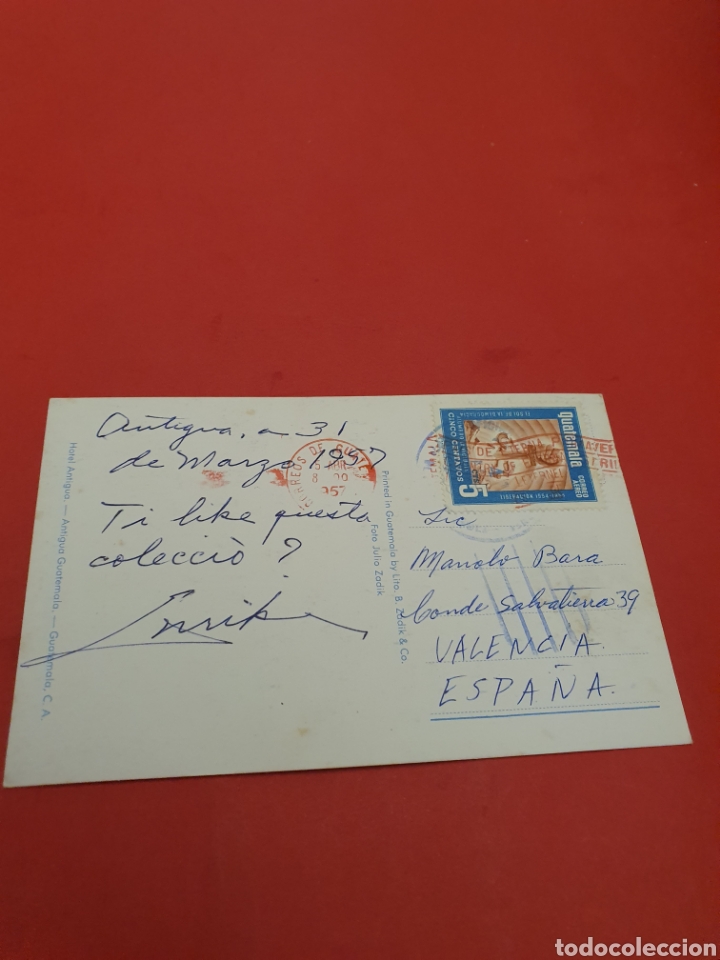 Postales: Hotel Antigua.Guatemala.Circulada.1957. - Foto 2