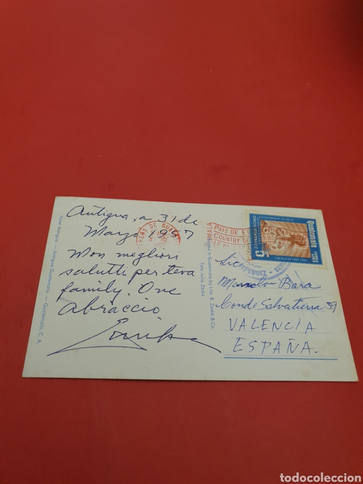 Postales: Hotel Antogua Guatemala.Circulada.1957. - Foto 2