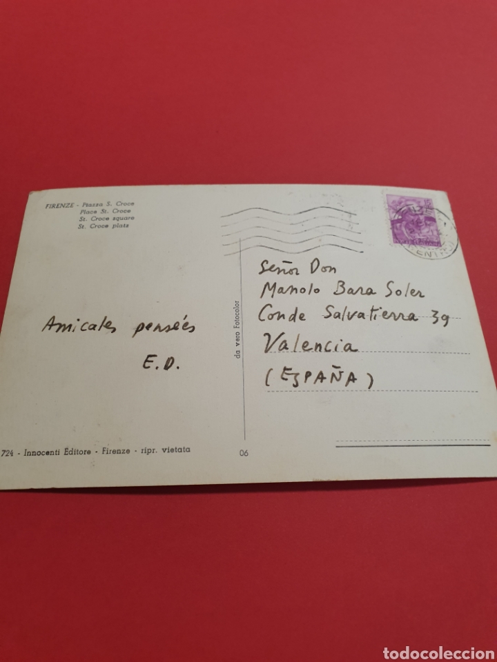 Postales: Firenze.Plazza S.Croce Circulada. - Foto 2