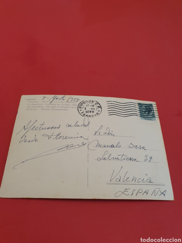 Postales: Firenze Battistero.1958.Circulada. - Foto 2