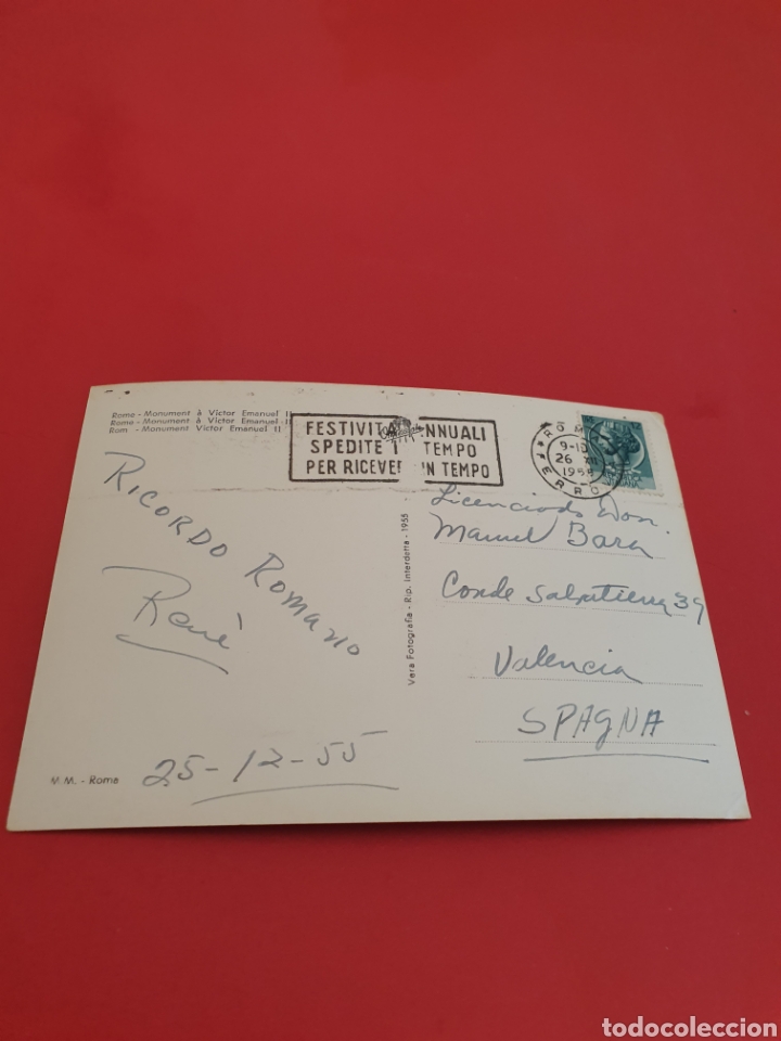 Postales: Roma.Monumento V&iacute;ctor Emanuel.Circulada.1955. - Foto 2