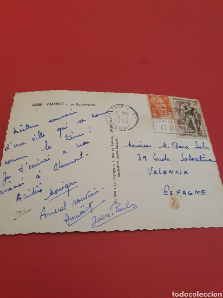 Postales: Valence.Les Boulevards.Circulada.1953. - Foto 2