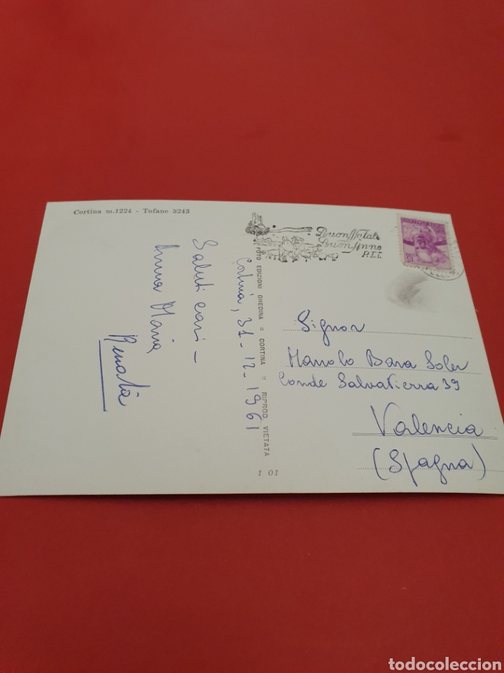 Postales: Cortina.Tofane.1961.Circulada. - Foto 2