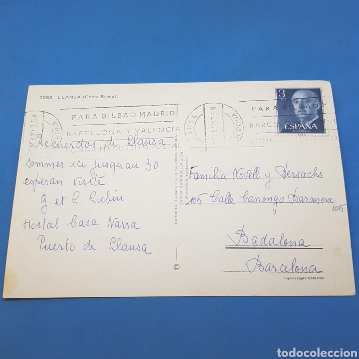 Postales: (CV.05) POSTAL CIRCULADA. N&deg;2053 LLANSA (COSTA BRAVA) - Foto 2
