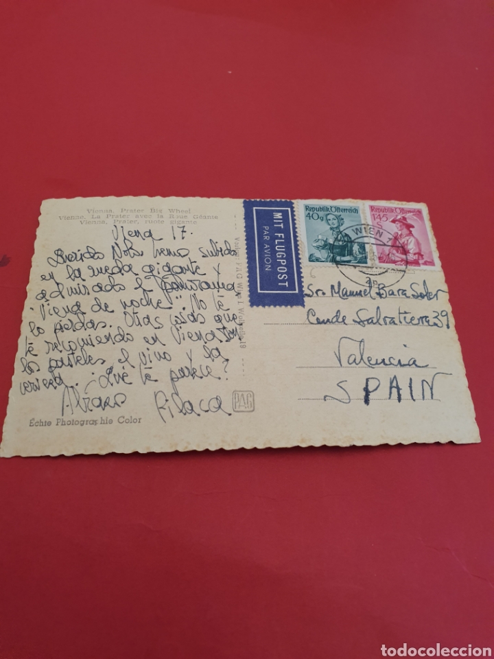 Postales: Viena..Circulada.1957.Via Aerea. - Foto 2