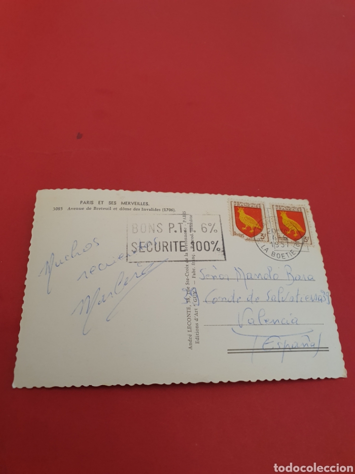 Postales: Paris.Et Ses Mervelles.Circulada.1957. - Foto 2