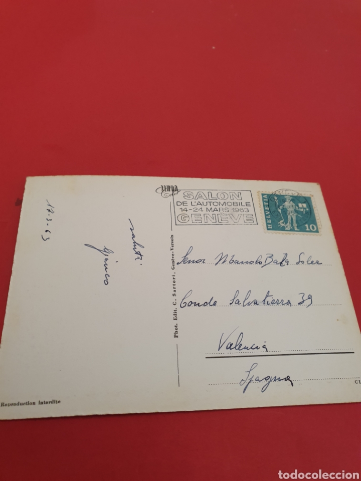 Postales: Geneve.O.N.U.circulada.1963. - Foto 2