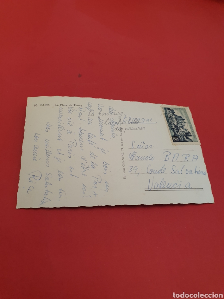 Postales: Paris.La Place de Tertre.Circulada1957. - Foto 2