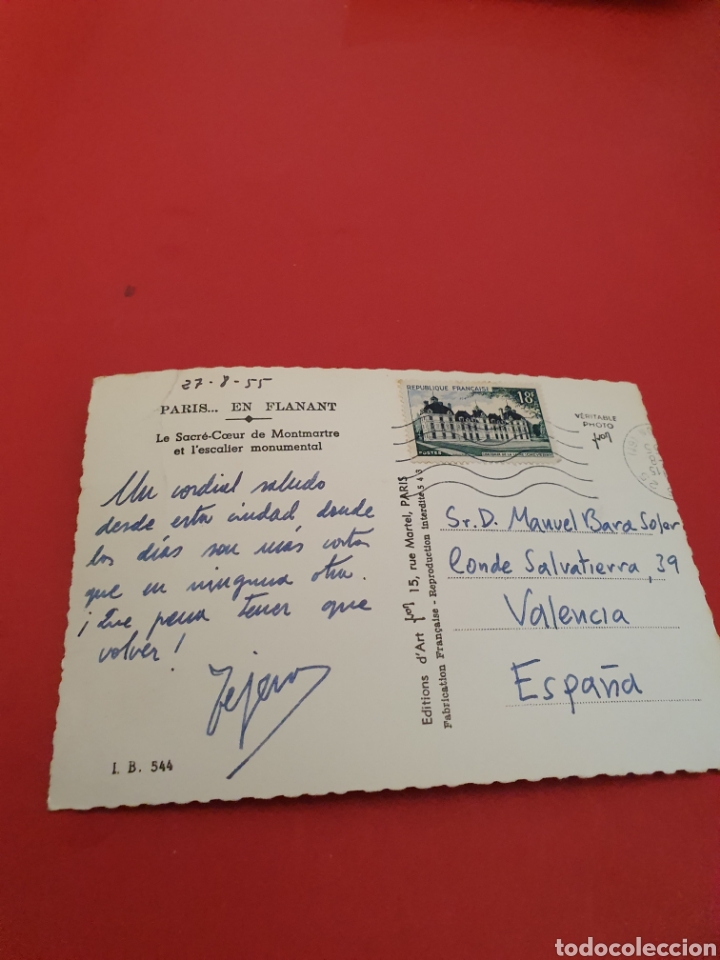 Postales: Paris.En Flanant.Circulada.1955. - Foto 2