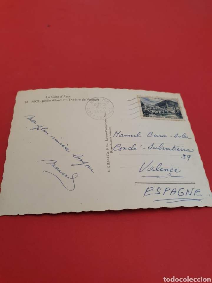 Postales: La Cote dAzur.Nice.Circulada.1954. - Foto 2