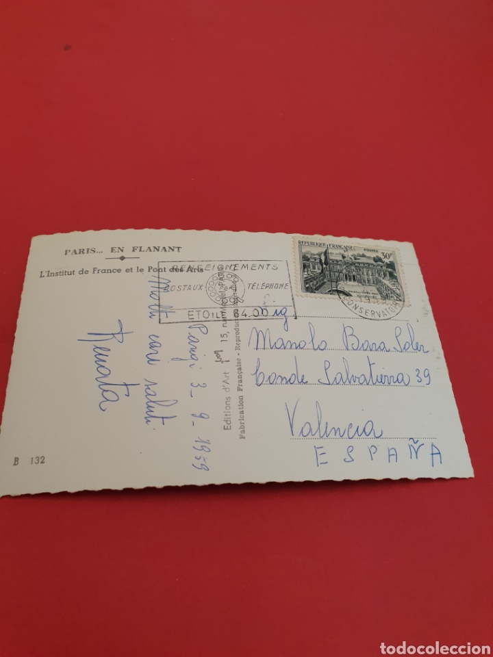 Postales: Paris.En Planant.Circulada.1959. - Foto 2